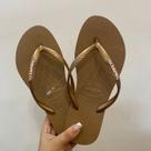 Chinelo Slim Logo Metalic Cor:Rose GoldTamanho:39/40