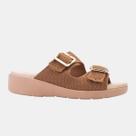 Chinelo Softli Feminino Tiras Em Malha Knit com Fivela confortável Original