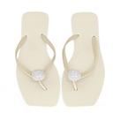 Chinelo Sua Cia Diamond Bico Quadrado Feminino Casual Strass