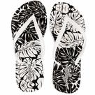 Chinelo Tropical Feminino Folhagem Preta e Branca Magicc Bolsas Chinelo Tropical Feminino Folhagem Preta e Branca Magicc Bolsas