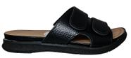 CHINELO USAFLEX AA3001 ANATÔMICO COM GEL NO CALCANHAR EM COURO COM 2 tiras autocolantes PRETO OU AÇO