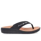 Chinelo Usaflex Anabela Couro Rosa Detalhe com Strass AK0507001