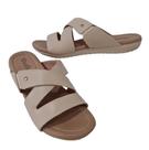 Chinelo Usaflex R1875 Anatômica em Couro Creme