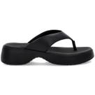 Chinelo Usaflex Salto Plataforma Couro Confortável AN06001 Cor:PretoTamanho:37