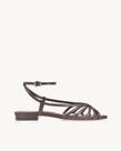 Chinelo Uza Flat Couro Piton Plum - C26L963A0060