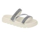 Chinelo Vizzano Flat 2 tiras strazz e 1 tira fina Cor:Off WhiteTamanho:37Gênero:Feminino