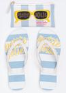 Chinelo white light blue