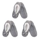 Chinelos BamboomN Soft Touch Warm Cozy Fuzzy, antiderrapantes, cinza