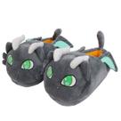 Chinelos Bat Dragon Anime Plush Cinza Algodão Tamanho 35-43