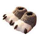 Chinelos Bear Claw Plush, sapatos quentes de inverno, algodão para crianças