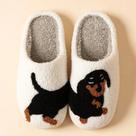 Chinelos De Algodão Para Mulheres Com Estampa De Cachorrinho Dachshund, Confortáveis E Leves Para O