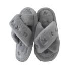Chinelos De Algodão Plush Com Bordado Em Forma De Laço Para Mulheres, Estilo Fashion Com Tiras
