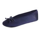 Chinelos de bailarina isotoner Soft Satin para mulheres azul marinho