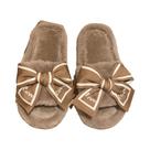 Chinelos De Inverno Femininos De Pelúcia Com Laço, Calçados Casuais Elegantes Com Plataforma