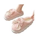 Chinelos De Inverno Femininos Quentes Com Pelúcia, Laço Fofo, Antiderrapantes, Confortáveis, Com