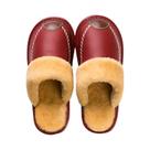 Chinelos De Inverno Masculinos Impermeáveis Em Couro De Veludo Com Algodão Quente Para Uso Interno
