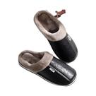 Chinelos De Inverno Masculinos Para Uso Interno, Quentes, Impermeáveis, De Couro, Com Sola Grossa,