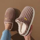 Chinelos De Inverno Unissex Quentes E Antiderrapantes Em Plush, Cor Sólida, Mule Flat Para Homens E
