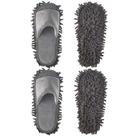 Chinelos de limpeza Jecery Microfiber para piso cinza, 2 pares