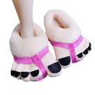 Chinelos de pelúcia com design engraçado de pés grandes para mulheres e homens