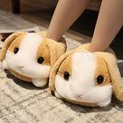 Chinelos de pelúcia em formato de coelho/hamster/cachorro, envoltório criativo felpudo forrado quente sapatos de inverno arrastar para adultos dentro de casa 35-41 cm coelho amarelo tamanho único
