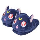 Chinelos de pelúcia Sailors Moons Luna Cat Anime para mulheres