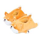 Chinelos de pelúcia Shiba Inu para adultos, casinha de cachorro de desenho animado de 28 cm