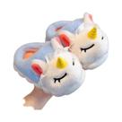 Chinelos De Pelúcia Unicórnio Unissex Para Crianças, Inverno, Antiderrapantes, Confortáveis E