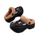 Chinelos De Plataforma Femininos Para O Inverno, Quentes, Decorados Com Pelúcia, Confortáveis E Chinelos De Plataforma Femininos Para O Inverno, Quentes, Decorados Com Pelúcia, Confortáveis E