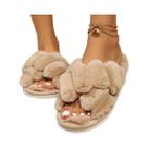 Chinelos De Suede Com Pelúcia Para Mulheres, Solado Grosso, Antiderrapante, Quentes E Confortáveis Chinelos De Suede Com Pelúcia Para Mulheres, Solado Grosso, Antiderrapante, Quentes E Confortáveis