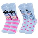 Chinelos e meias Disney Stitch femininas, pacote com 2 unidades, lã fofa, azul