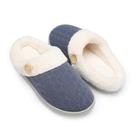 Chinelos femininos Chantomoo Warm Memory Foam, azul marinho, tamanho 41-43