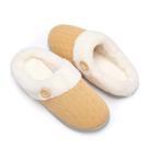 Chinelos femininos Chantomoo Warm Memory Foam, de pele sintética, amarelos
