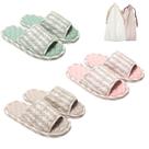 Chinelos femininos de algodão floral biroris, 3 pares