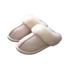 Chinelos Femininos De Inverno Quentes Em Suede Sintético Com Pelúcia, Antiderrapantes, Confortáveis