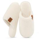 Chinelos femininos Evshine Fuzzy Slip-on, espuma viscoelástica, bege