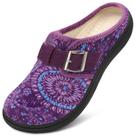 Chinelos femininos JOINFREE, mules, ajustáveis, roxos para diabéticos 9,5