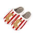 Chinelos femininos LAISMEIX Animal Print Cheetah Leopard brancos 39-40