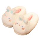Chinelos Fluffy Rabbit Warm Plush, antiderrapantes, para uso interno