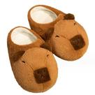 Chinelos fofos de pelúcia de capivara para mulheres, aconchegantes casas de inverno