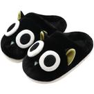 Chinelos Funny Cartoon Black Cat de pelúcia de algodão quente para casa