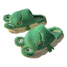 Chinelos Funny Cartoon Frog Plush Cozy Winter House Slipper