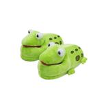 Chinelos Funny Cartoon Frog Plush Warm Fluffy para adultos