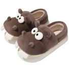 Chinelos Funny Cartoon Hippo Plush Warm Fluffy House Slipper