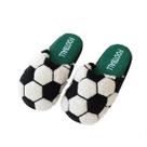 Chinelos Funny Cartoon Soccer Ball, pelúcia, sapatos quentes de inverno