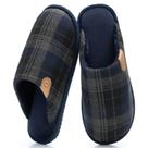 Chinelos GOEWY Cozy House Warm Memory Foam para homens azuis 11/12