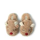 Chinelos infantis Dearfoams Reindeer Holiday Scuff, EUA 4-5 Chinelos infantis Dearfoams Reindeer Holiday Scuff, EUA 4-5