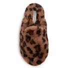 Chinelos Laura Ashley Plush Animal Print Memory Foam Brown