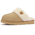 Chinelos LazyStep Cozy Fuzzy Memory Foam femininos, cáqui, tamanho 7-8