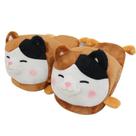 Chinelos Lucky Cat Warm Plush, antiderrapantes, para uso interno, unissex
